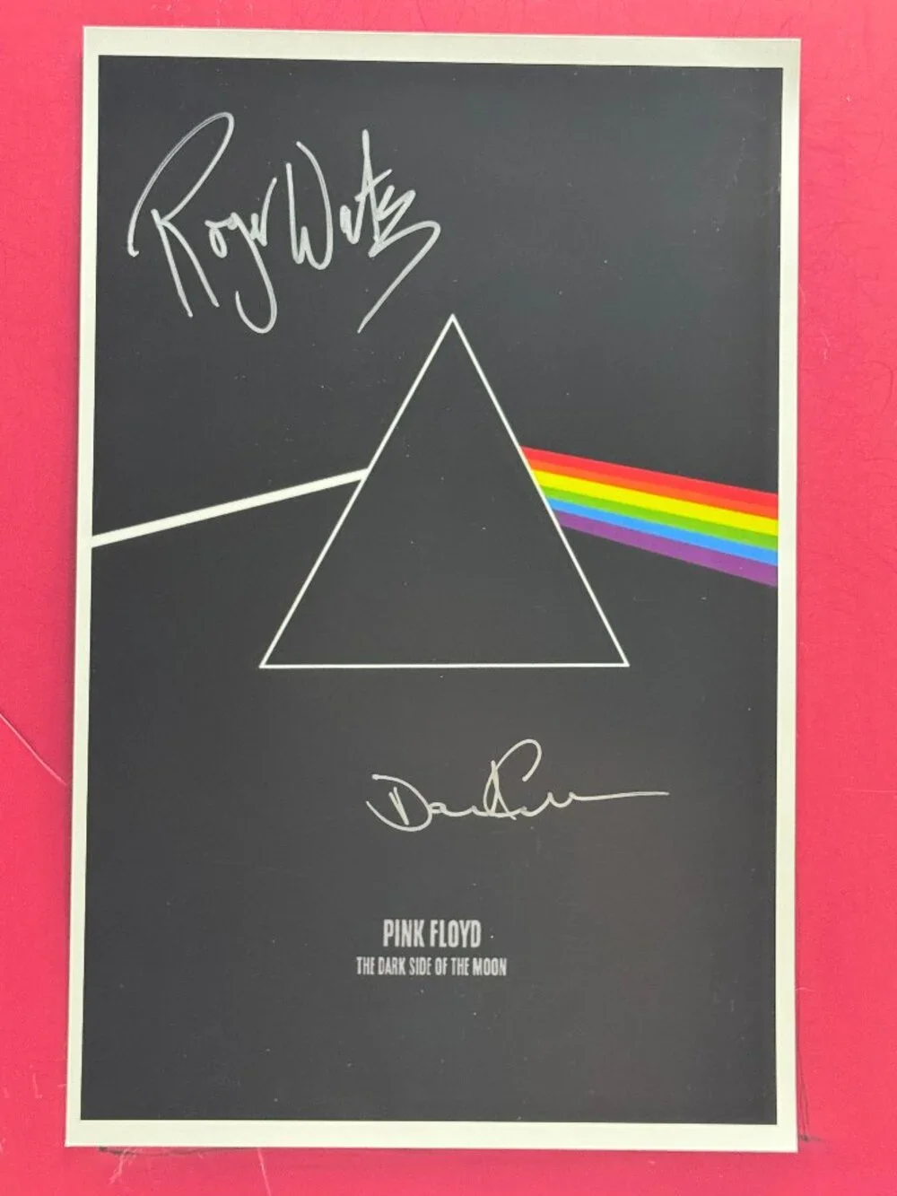 HAND SIGNED PINK FLOYD Dark Side of The Moon Poster by 2 band members AU…